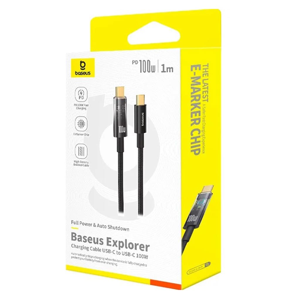 Baseus Data Cable Explorer Type-C Rychlé nabíjení 100W 1m Černá - náhled 5
