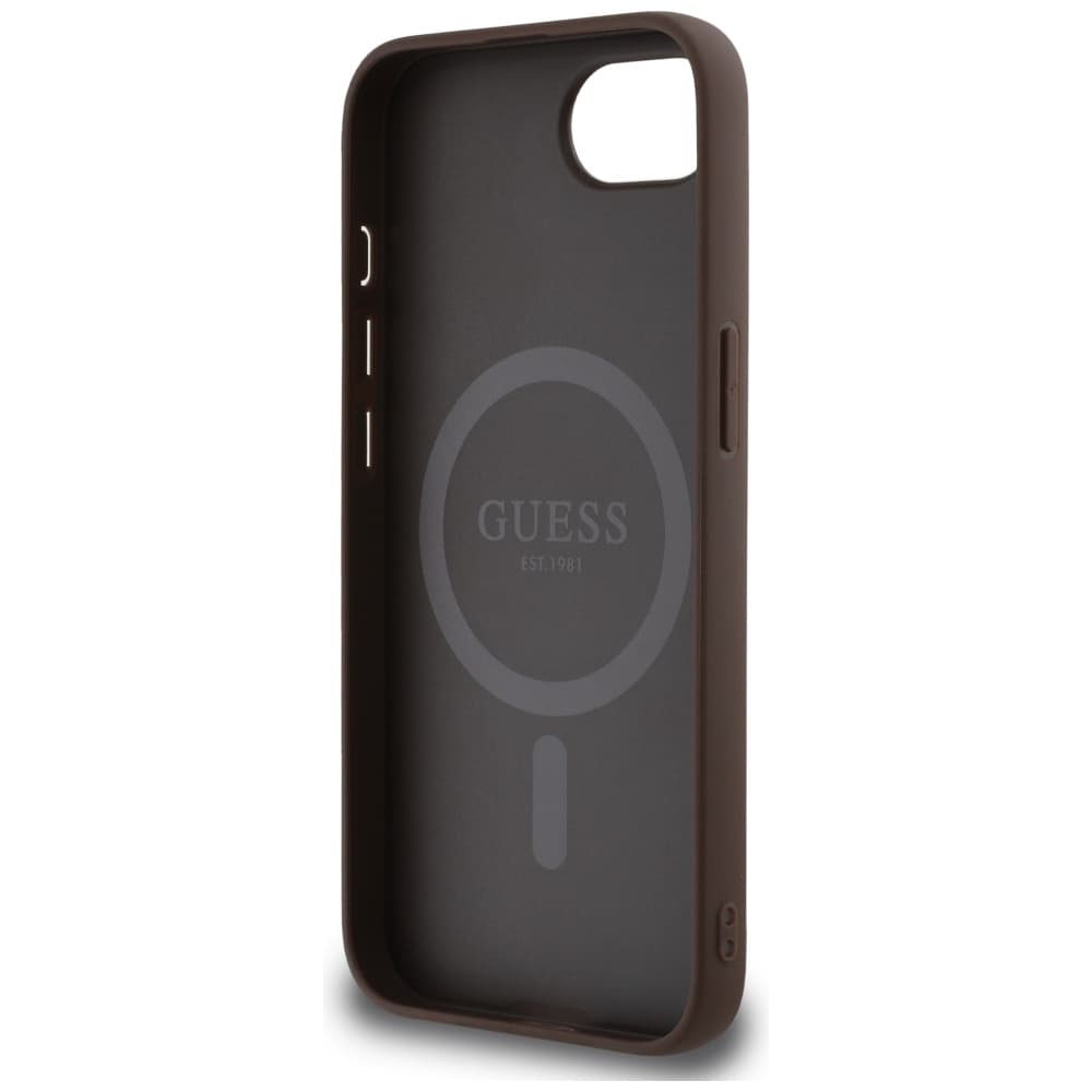 Guess 4G Ring Triangle Logo MagSafe GUHMPSE4P4TDPW iPhone 16e hnědý - náhled 5