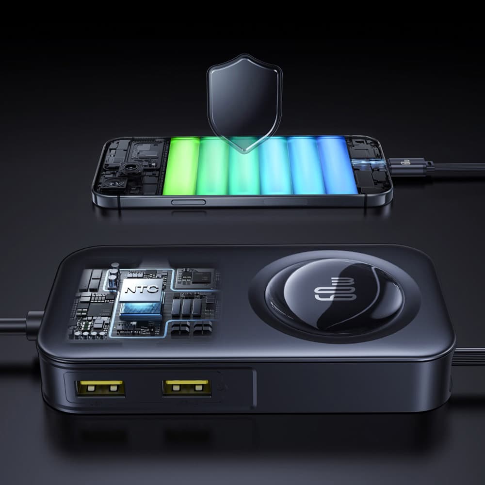 Baseus Car Charger PrimeTrip VW1 3x USB 3x Type-C 105W Fast Charge 60W zatahovací kabel černá - náhled 5