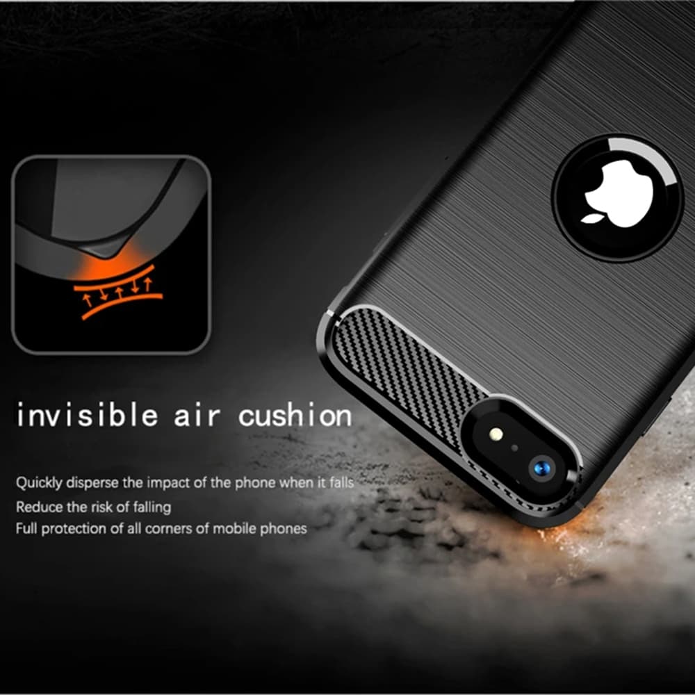 TechSuit Karbon Silikon iPhone SE 2 3 Černý - náhled 5