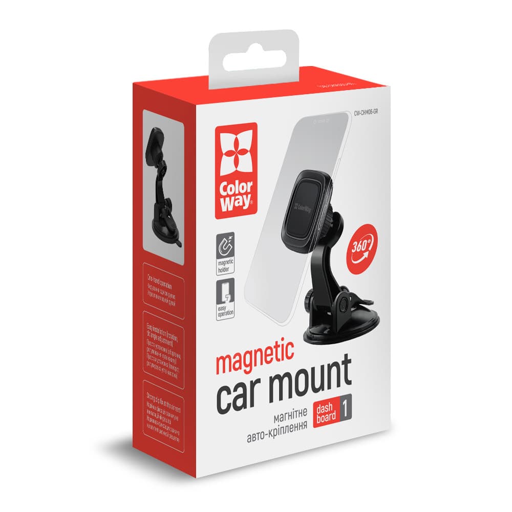 ColorWay Car Holder CW-CHM06-GR magnetický na palubní desku černý - náhled 5