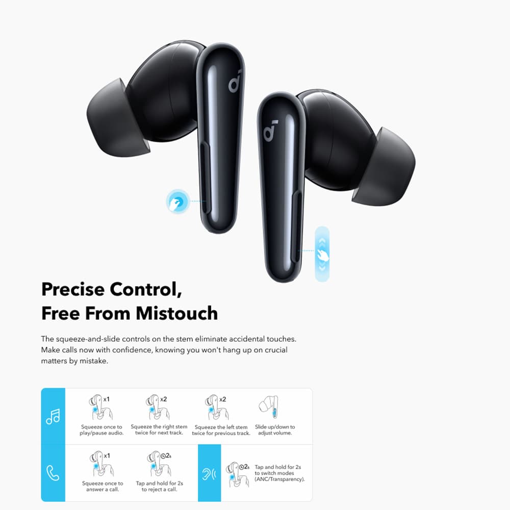 Anker bezdrátová sluchátka SoundCore Liberty 4 Pro NC lesklá černá - náhled 5