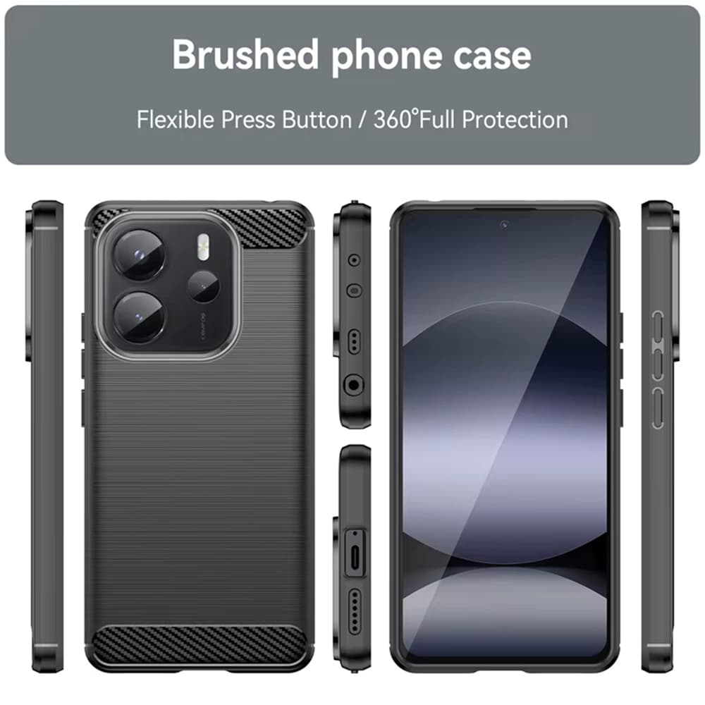 Pouzdro Techsuit Carbon Silicone pro Xiaomi Redmi Note 14 4G černé - náhled 5