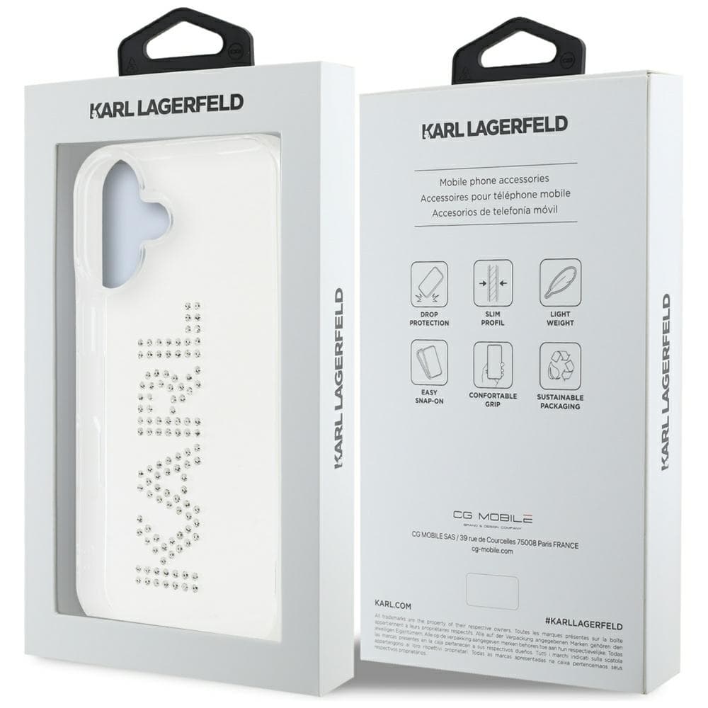 Karl Lagerfeld IML Rhinestones iPhone 16 průhledné logo - náhled 5