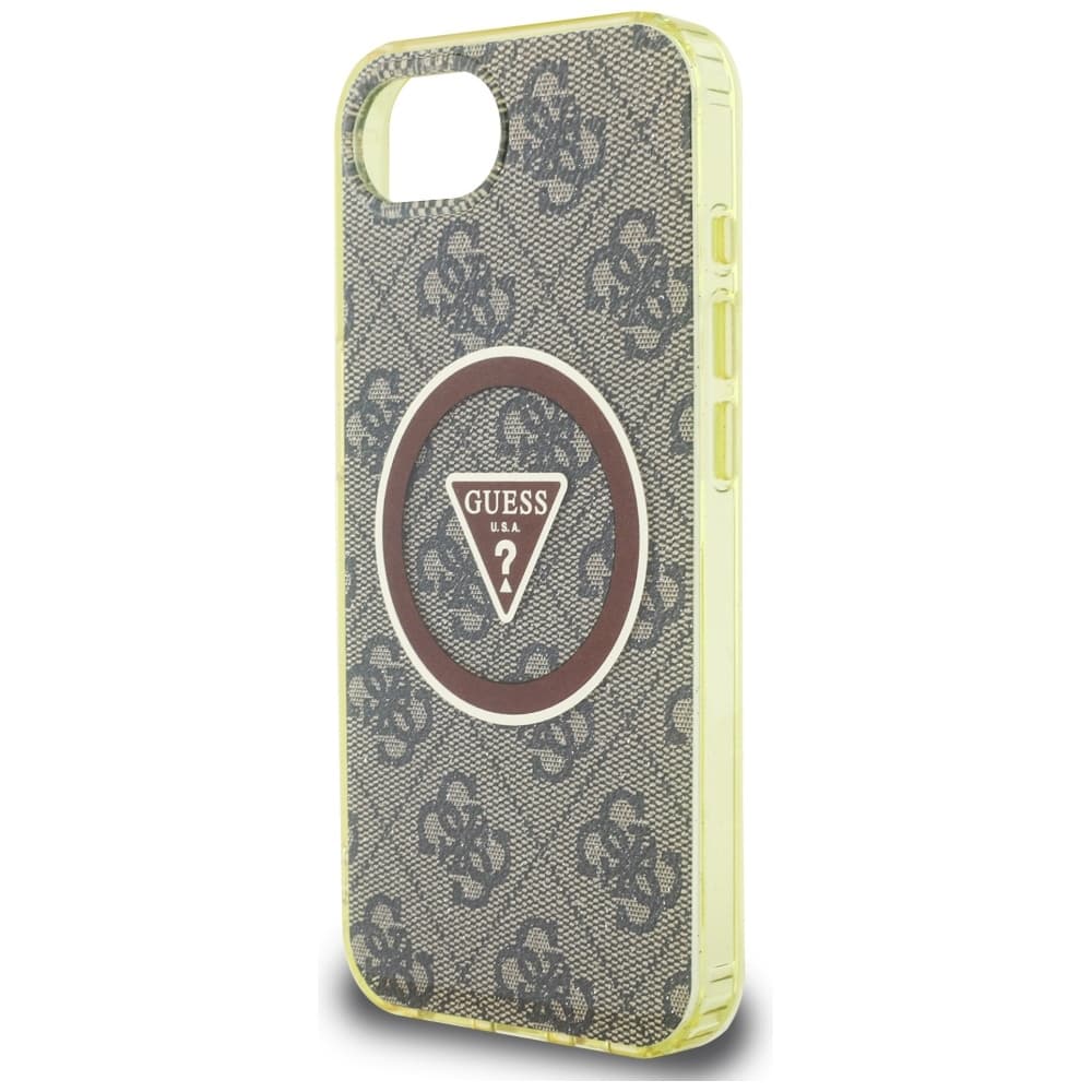 Guess IML Metal Glitter 4G Circle Triangle MagSafe iPhone 16e hnědý - náhled 5