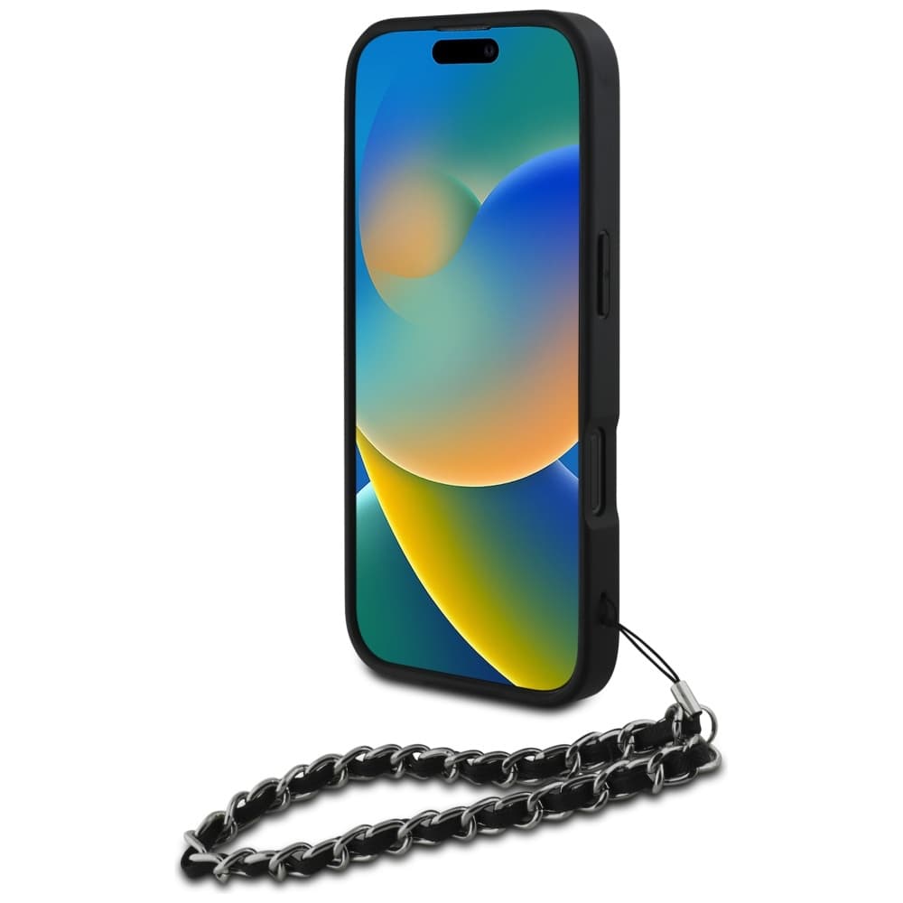 Karl Lagerfeld Saffiano pouzdro iPhone 16 Pro Max krystaly a přívěsek - náhled 5