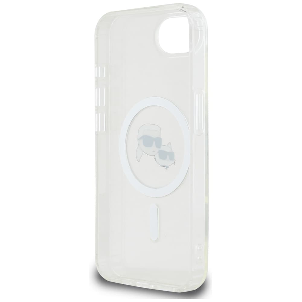 Karl Lagerfeld IML MagSafe iPhone 16e Bílý Metal Karl&amp;Choupette Head - náhled 5