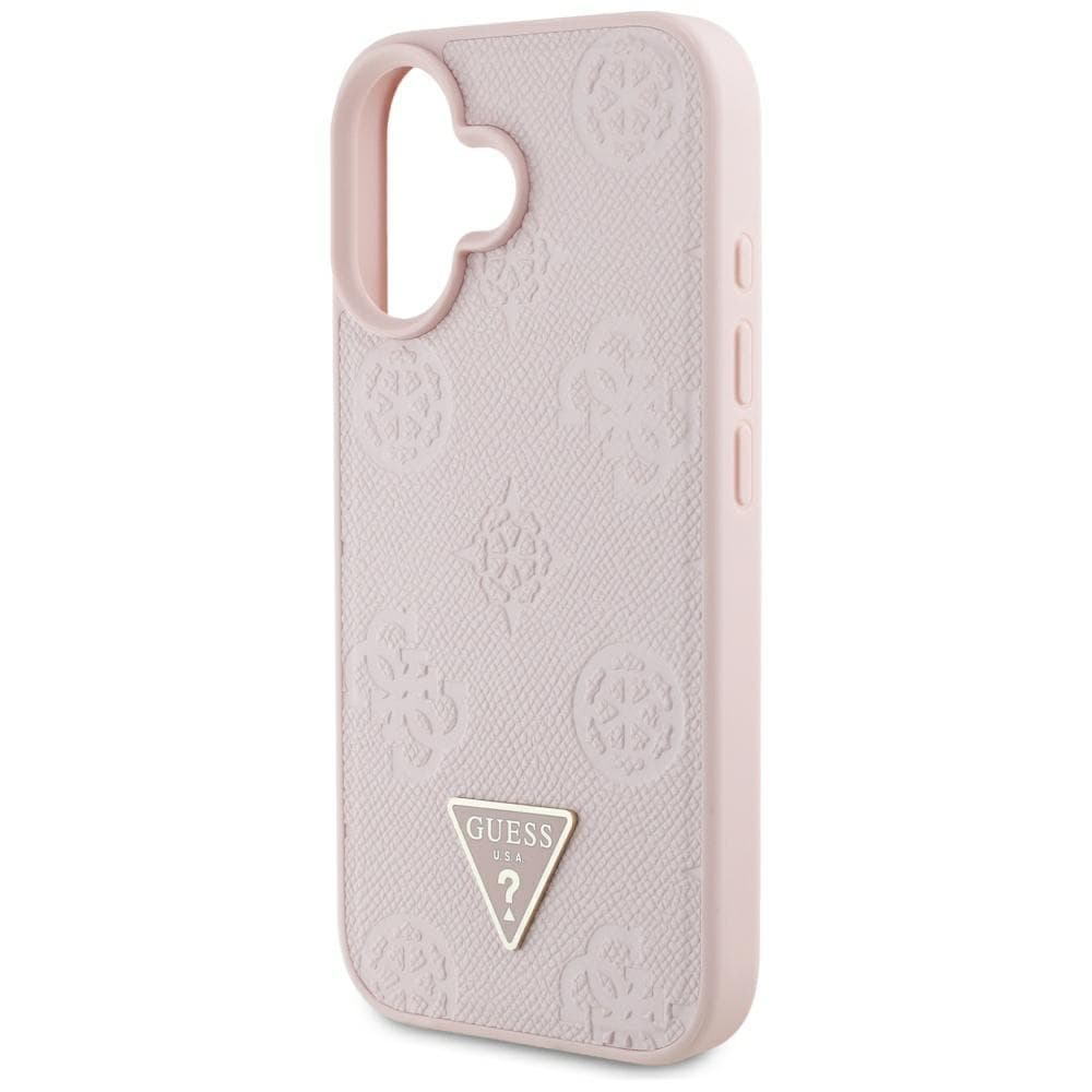 Guess Peony Grained Hot Stamp Triangle MagSafe iPhone 16 růžová - náhled 5