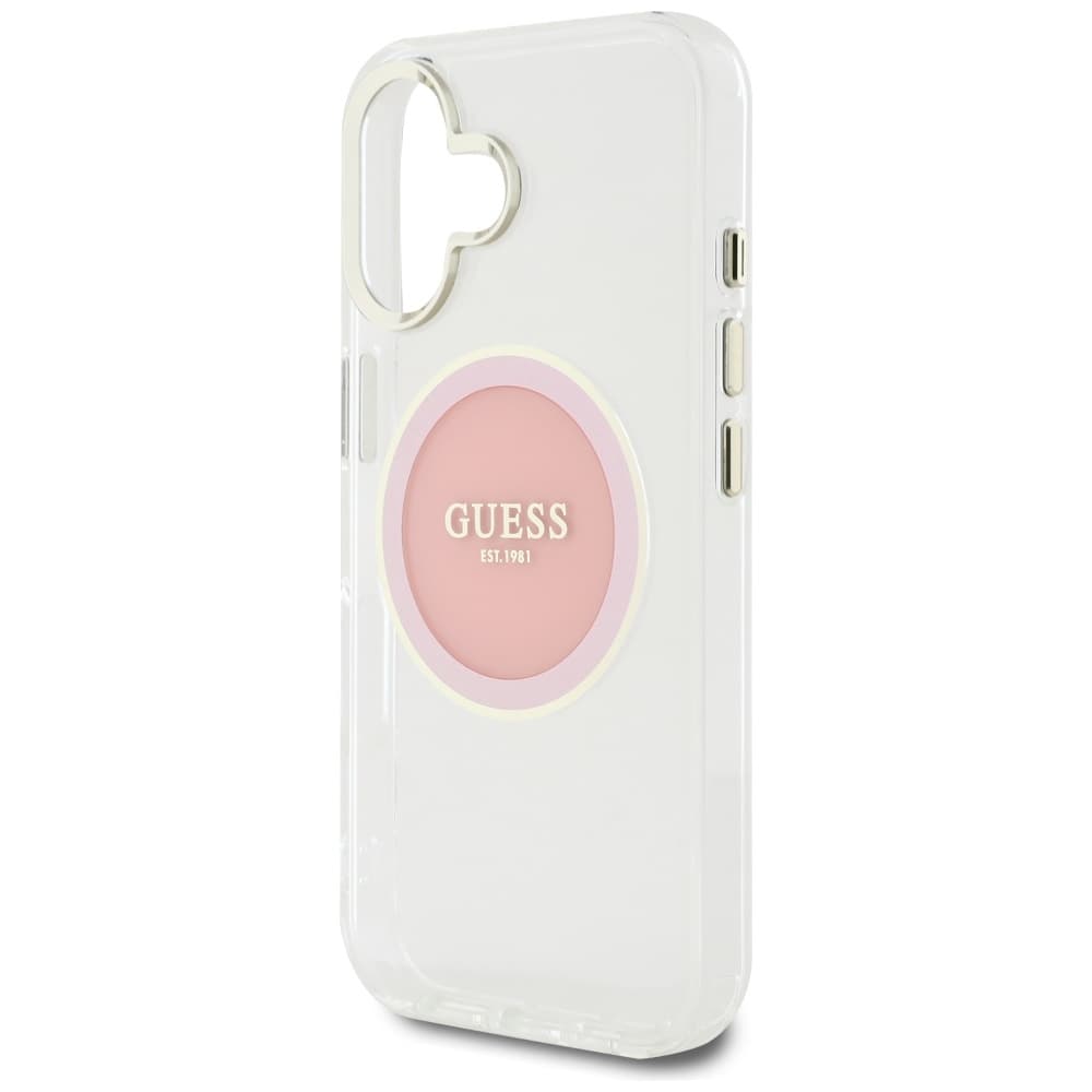 Guess IML Metal Colored Circle MagSafe GUHMP16SHTDRCEDP iPhone 16 růžová - náhled 5