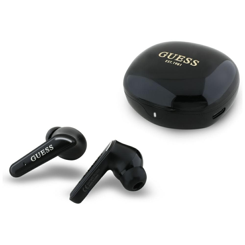 Guess Wireless Earbuds Flat Classic Logo Electroplated černé - náhled 5