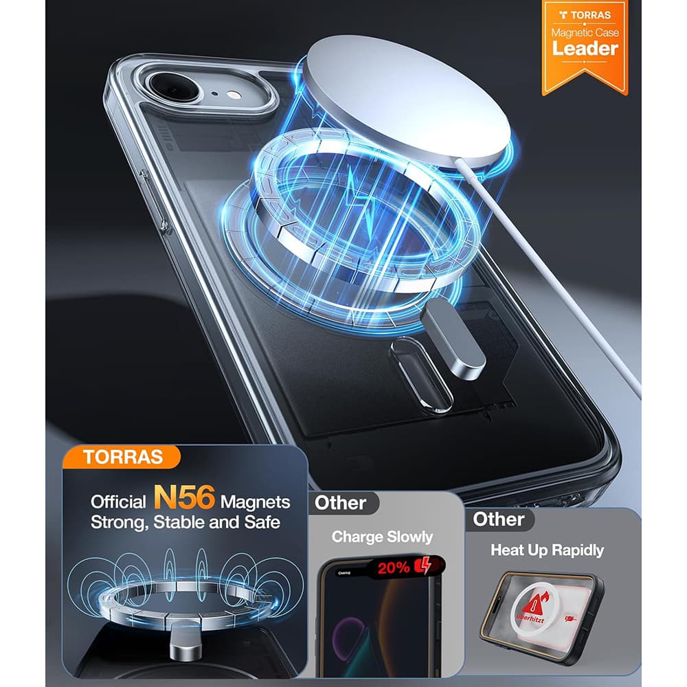 Torras Guardian Magnetic Series iPhone 16e průhledný obal - náhled 5