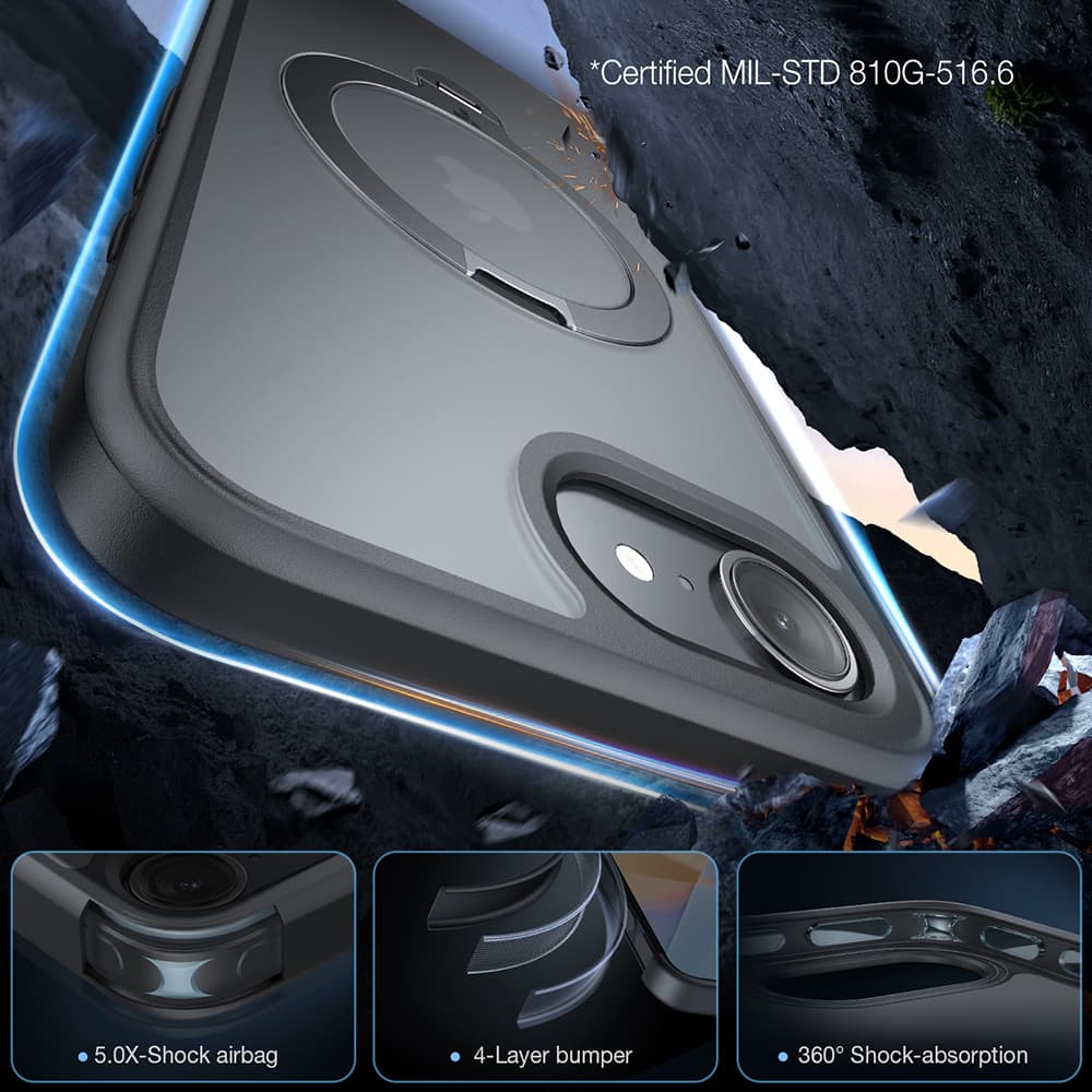 Torras Ostand Spin MagSafe Series iPhone 16e černý - náhled 5