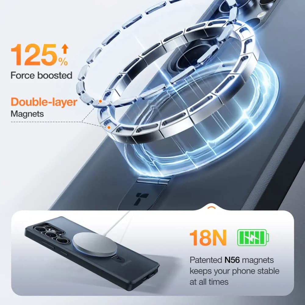 Torras Ostand MagSafe Series pro Samsung Galaxy S25 Ultra černá - náhled 5
