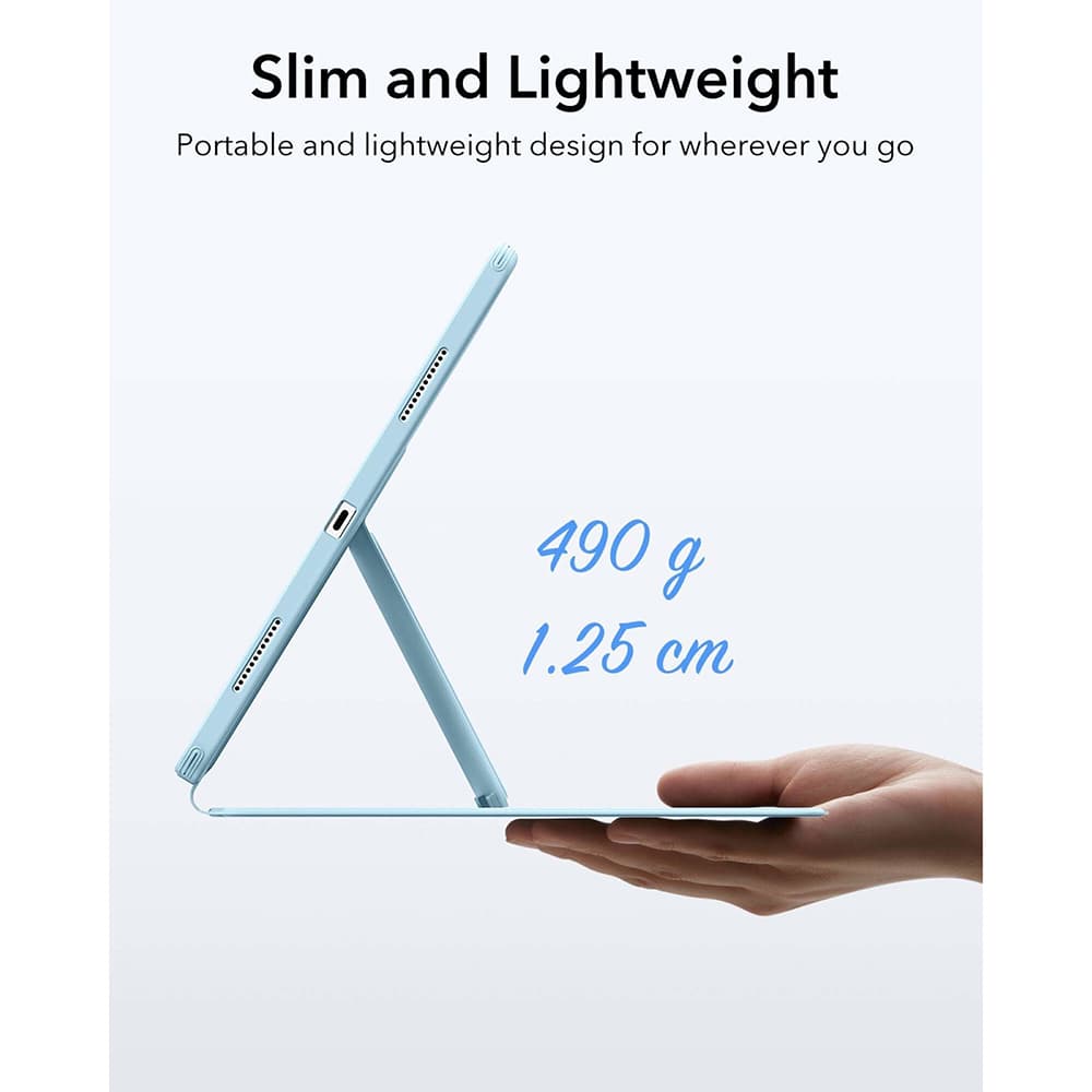 Pouzdro ESR Flip Hybrid s držákem na tužku iPad Air 13 2024/2025 nebesky modré - náhled 5