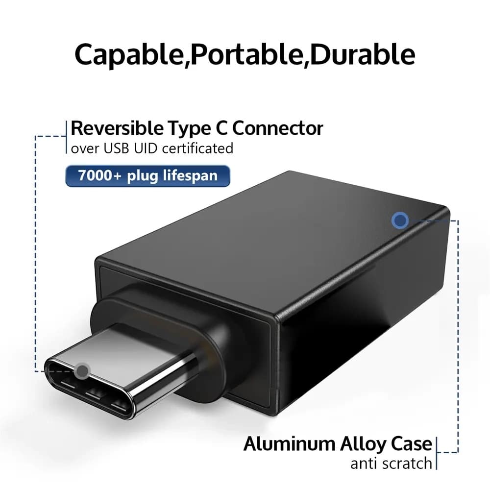 Techsuit 2 ks OTG adaptérů DuoVoltX A13 USB na Type-C 3A 5Gbps šedá - náhled 5