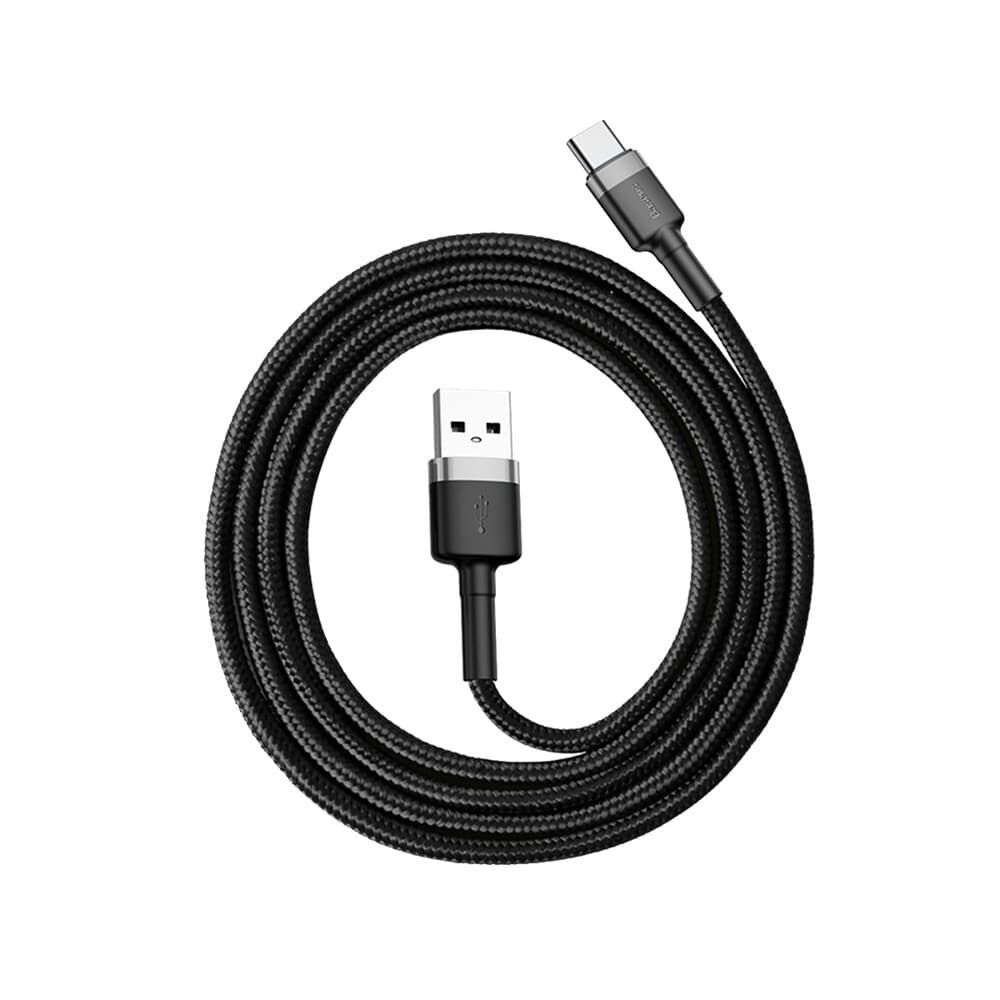 Baseus – datový kabel Cafule (CATKLF-BG1) – USB na typ C, 3A, 480Mbps, 1m – šedá / černá - náhled 5