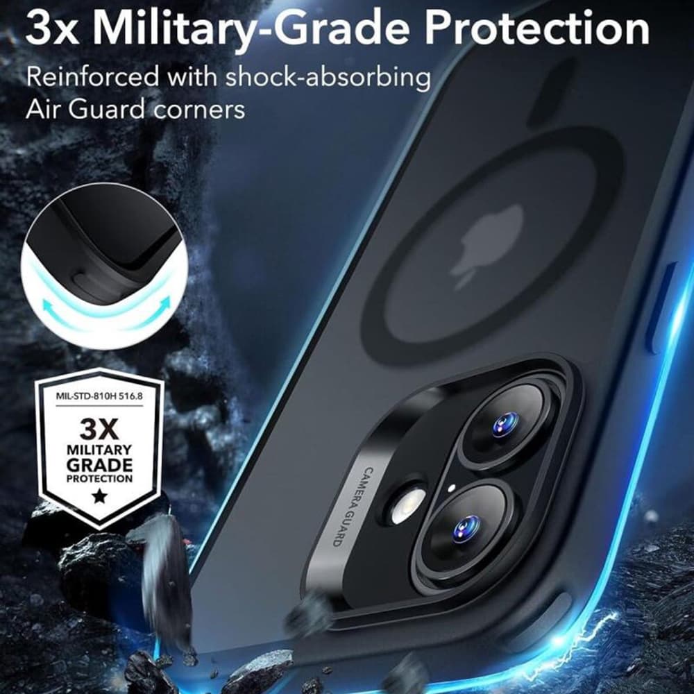 ESR Classic Hybrid HaloLock pro iPhone 16 v matné černé - náhled 5