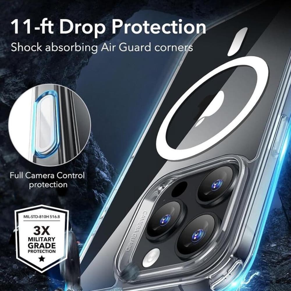ESR Classic Hybrid HaloLock pro iPhone 16 Pro průhledný - náhled 5