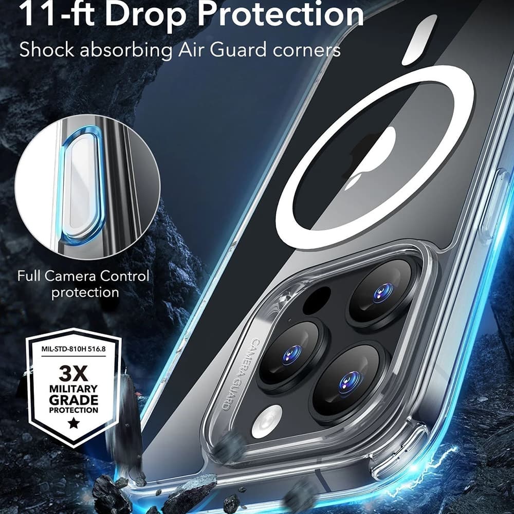 ESR Classic Hybrid HaloLock pro iPhone 16 Pro Max průhledný - náhled 5