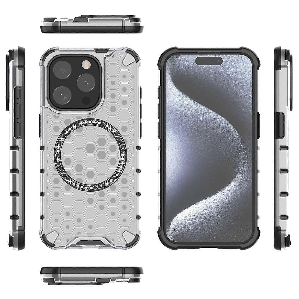 Techsuit HoneyComb Shield MagSafe pro iPhone 15 Pro Max bílý - náhled 5