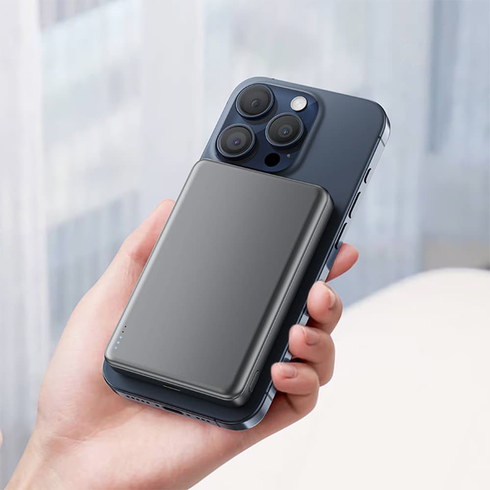 Acefast Magnetic Wireless Power Bank M12-10000 ultra tenká Type-C 10000mAh černá - náhled 5
