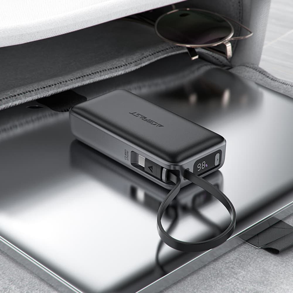 Acefast Power Bank M7-10000 s kabelem Type-C černá - náhled 5