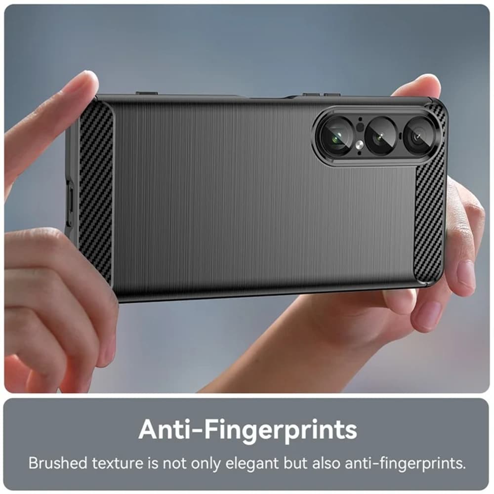 Techsuit Carbon Silicone pro Sony Xperia 1 VII černý - náhled 5