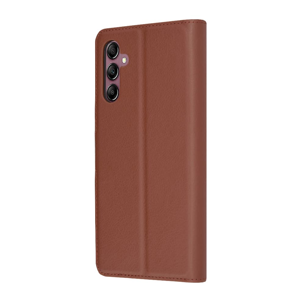 Techsuit Kožené pouzdro Samsung Galaxy A14 4G A14 5G Hnědé - náhled 5