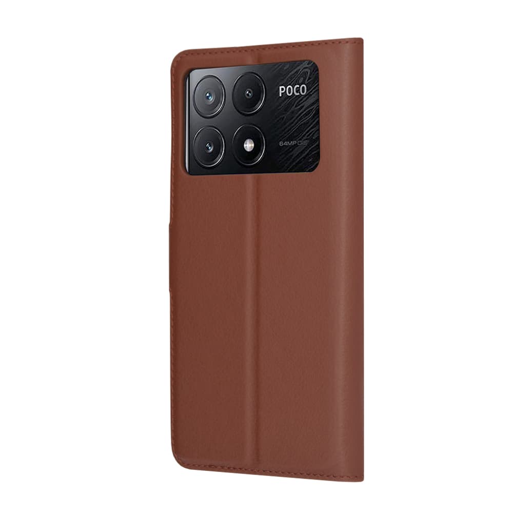 Techsuit Kožené pouzdro Xiaomi Poco X6 Pro Hnědý - náhled 5