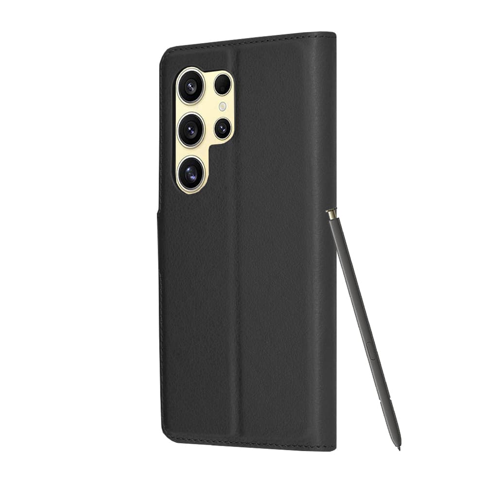 Techsuit Kožené pouzdro Samsung Galaxy S24 Ultra Černá - náhled 5