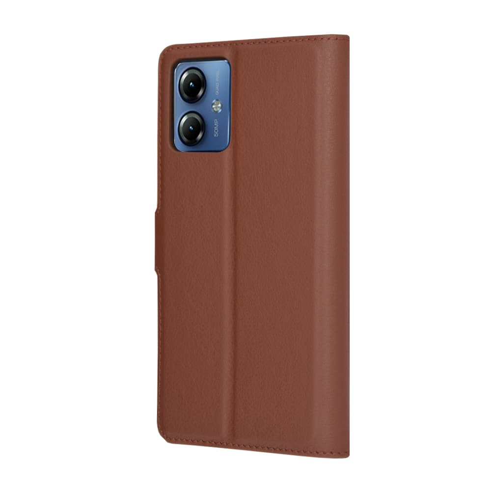 Techsuit Kožené pouzdro Motorola Moto G14 Brown - náhled 5