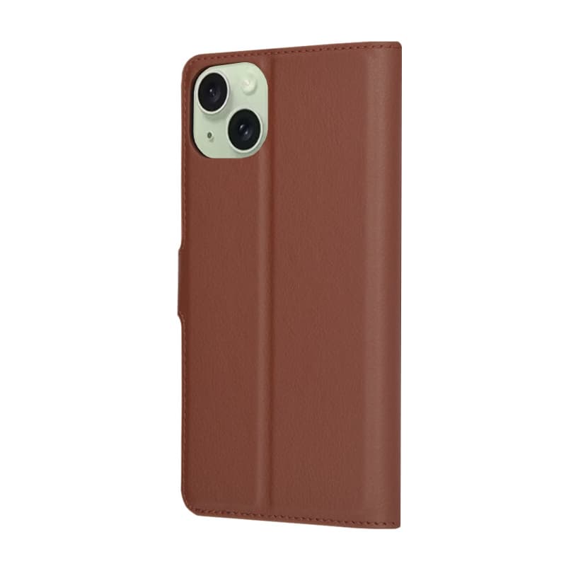 Techsuit Kožené pouzdro iPhone 15 Plus Hnědý - náhled 5
