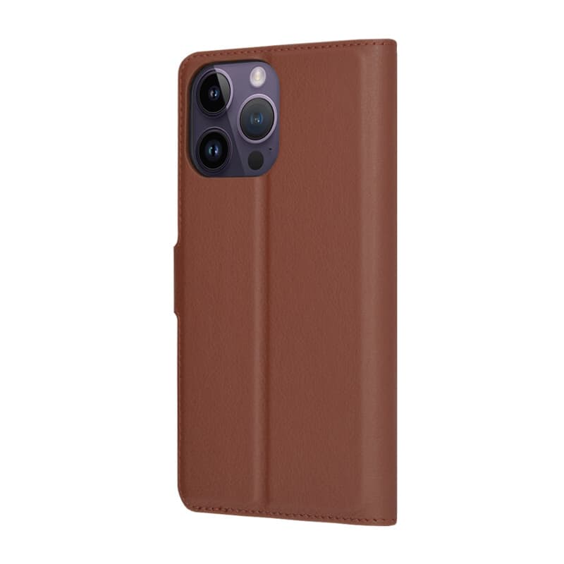 Techsuit Kožené pouzdro iPhone 14 Pro Max Hnědý - náhled 5