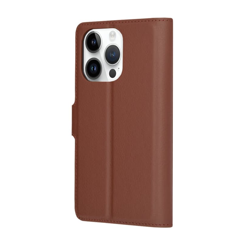 Techsuit Kožené Folio iPhone 14 Pro Hnědá - náhled 5