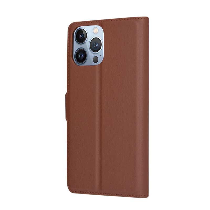 Techsuit Kožené pouzdro iPhone 13 Pro Max Hnědé - náhled 5