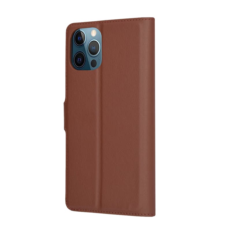 Techsuit Kožené pouzdro iPhone 12 Pro Max Hnědý - náhled 5