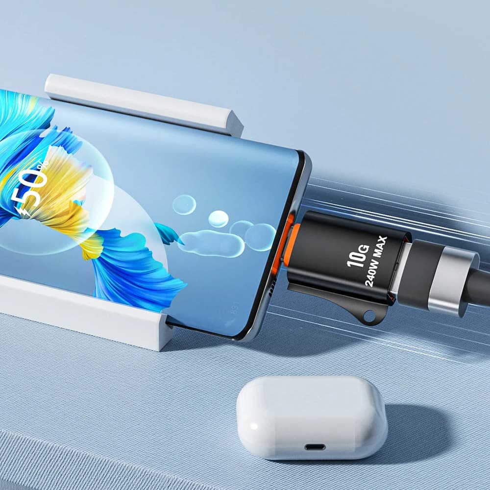 Techsuit Premium OTG Adaptér HyperPort (A1) USB 3.0 na Type-C černá oranžová - náhled 5