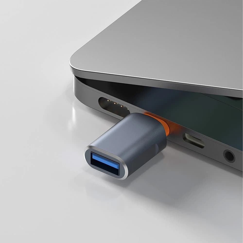 Techsuit Premium OTG Adaptér SlateVolt (A9) USB na Type-C Šedá Oranžová - náhled 5