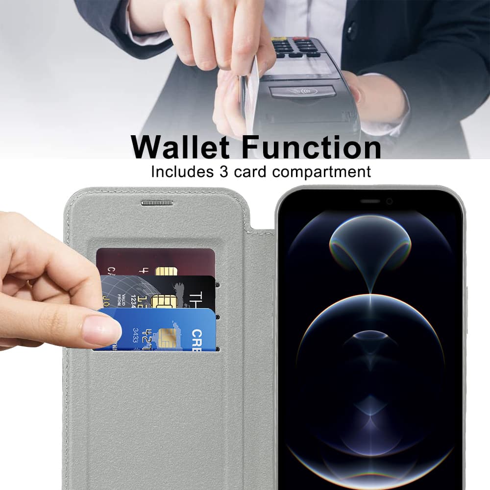 Pouzdro na knihu Techsuit SmartMag pro iPhone 12 Pro Max šedé - náhled 5