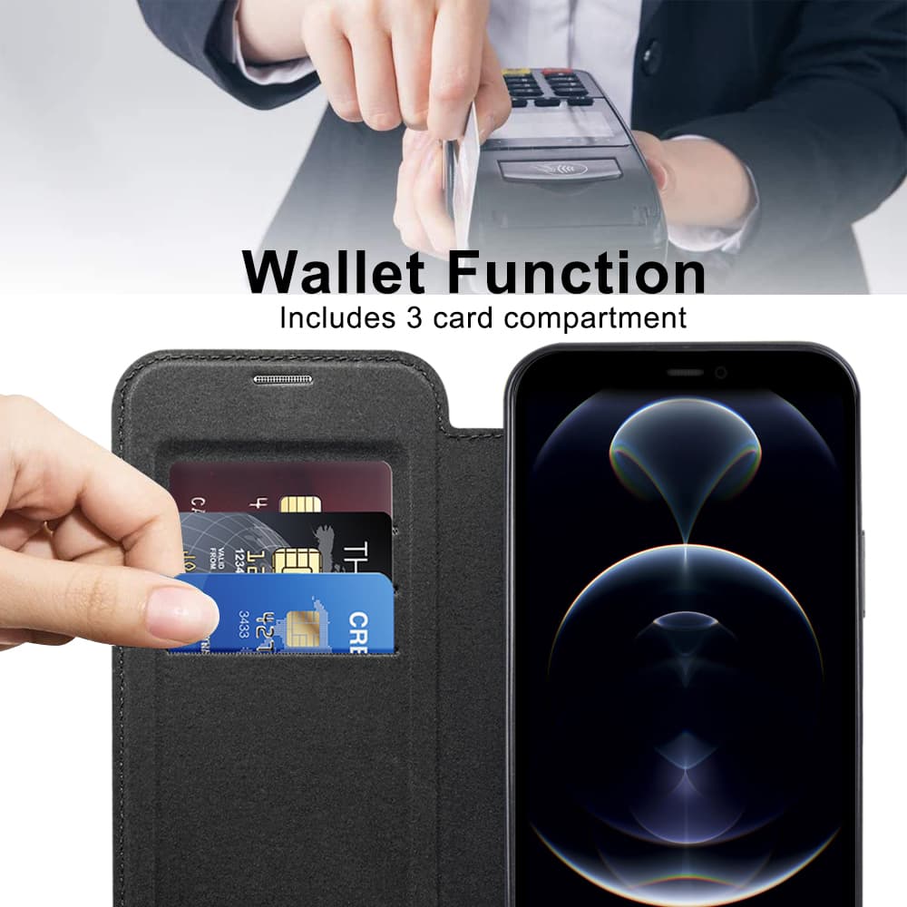 Pouzdro na knihu Techsuit SmartMag pro iPhone 12 Pro černé - náhled 5
