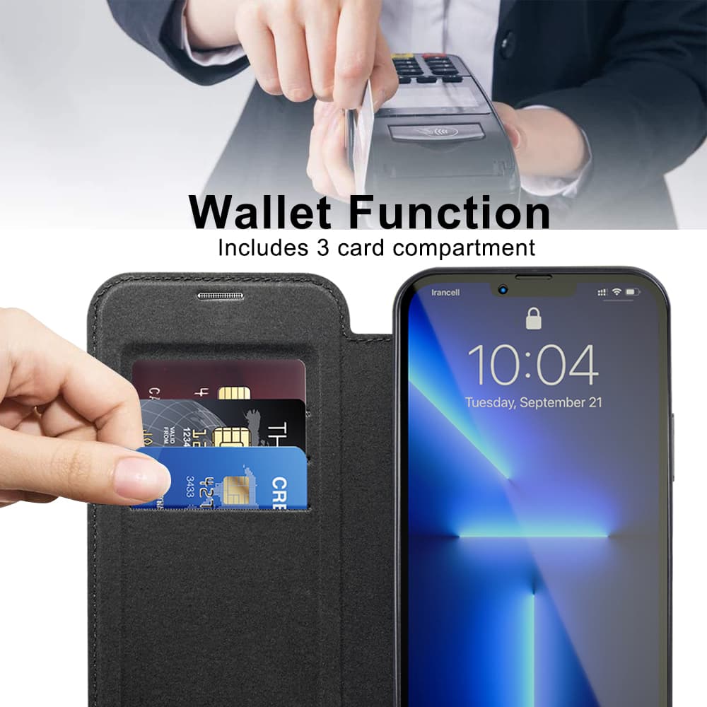 Pouzdro na knihu Techsuit SmartMag pro iPhone 13 Pro černé - náhled 5