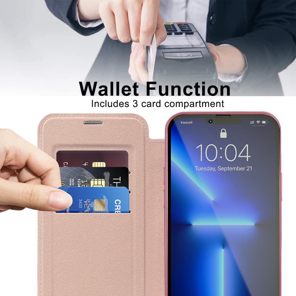 Pouzdro na knihu Techsuit SmartMag pro iPhone 13 Pro růžové - náhled 5