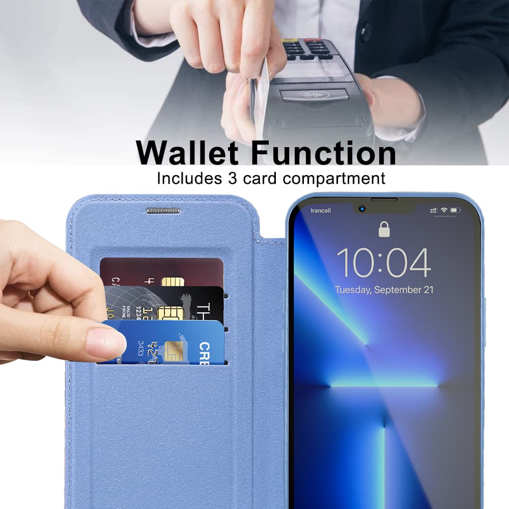Pouzdro na knihu Techsuit SmartMag iPhone 13 Pro světle modrá - náhled 5