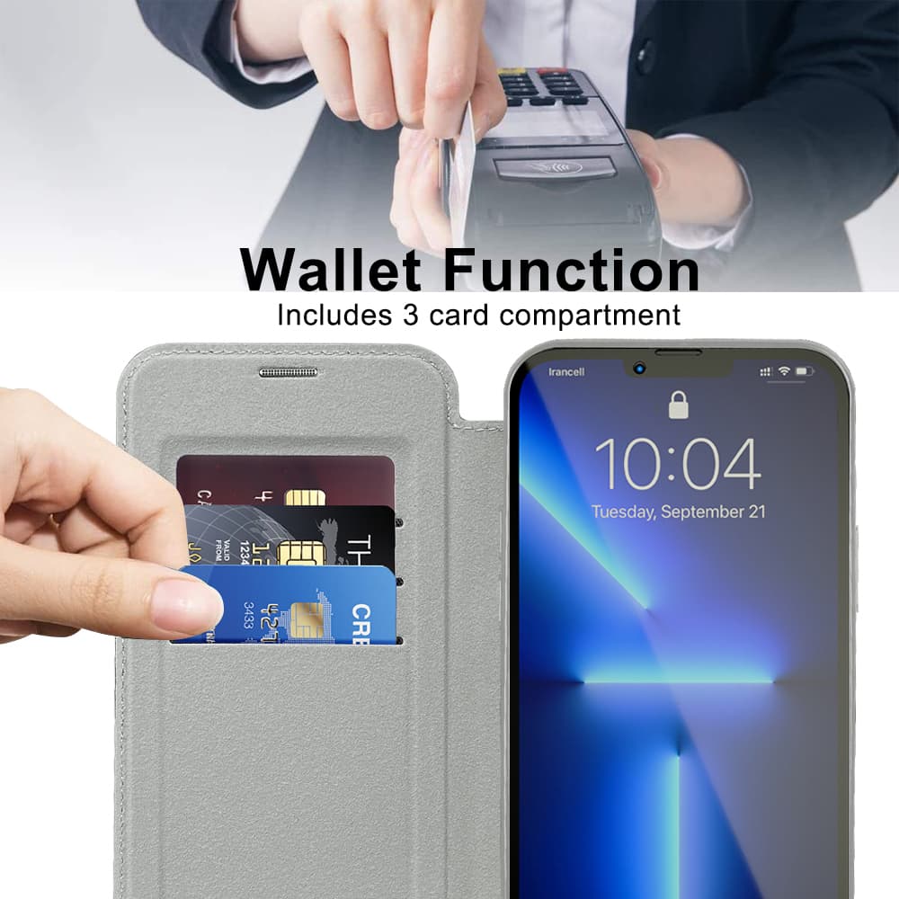 Pouzdro na knihu Techsuit SmartMag pro iPhone 13 Pro Max šedé - náhled 5
