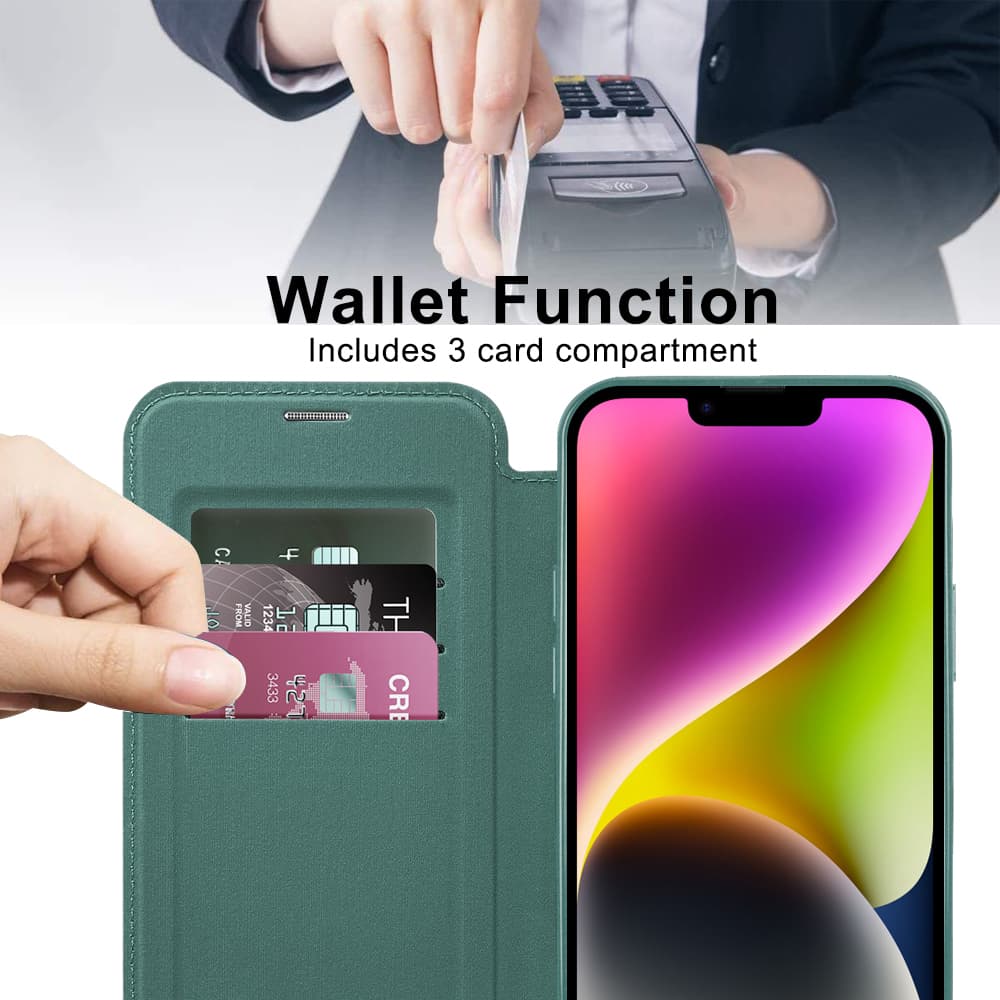 Pouzdro na knihu Techsuit SmartMag iPhone 14 Plus zelené - náhled 5