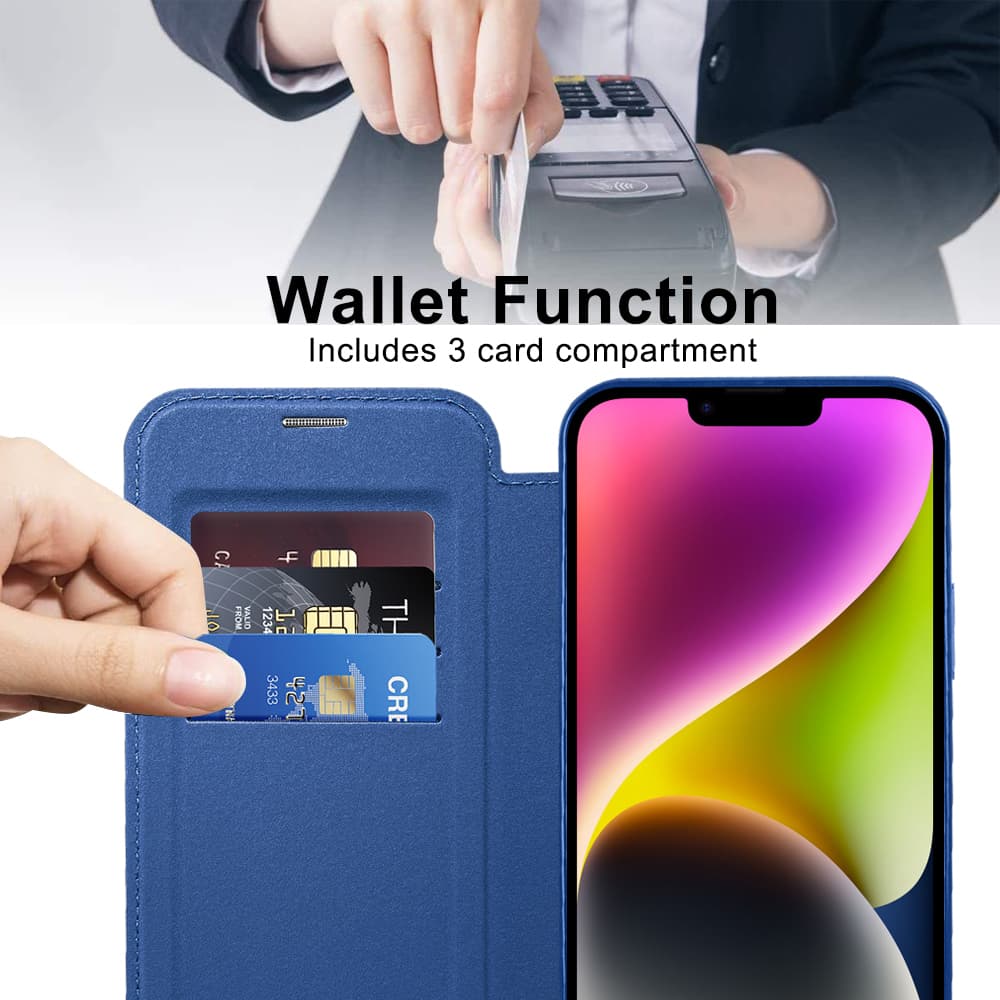 Pouzdro na knihu Techsuit SmartMag iPhone 14 Plus modré - náhled 5