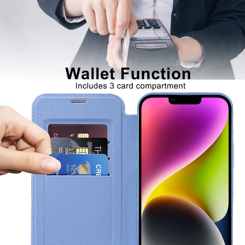 Pouzdro na knihu Techsuit SmartMag pro iPhone 14 Plus světle modré - náhled 5