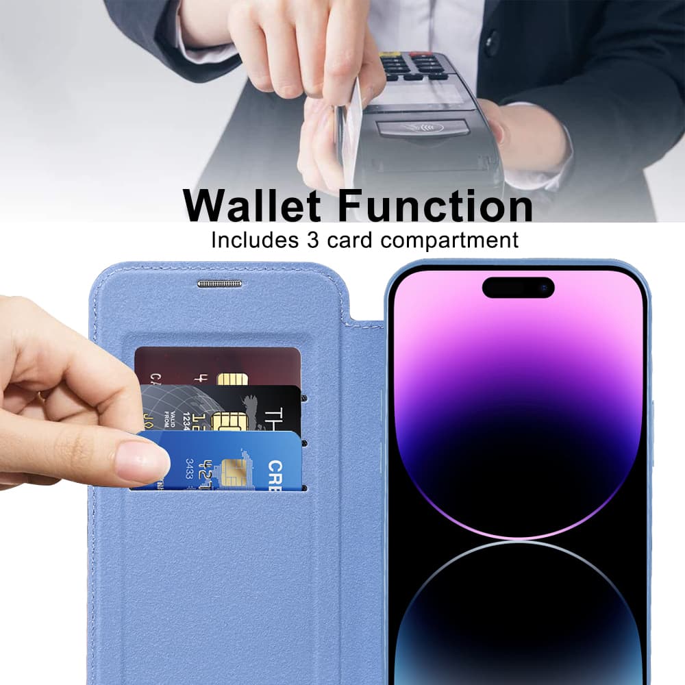 Pouzdro na knihu Techsuit SmartMag iPhone 14 Pro Max světle modrá - náhled 5