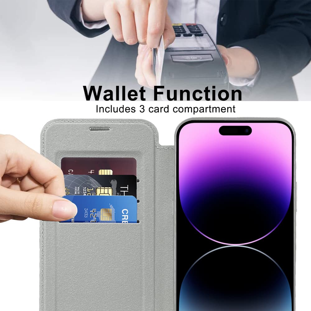 Techsuit SmartMag knížkové pouzdro iPhone 14 Pro Max šedé - náhled 5