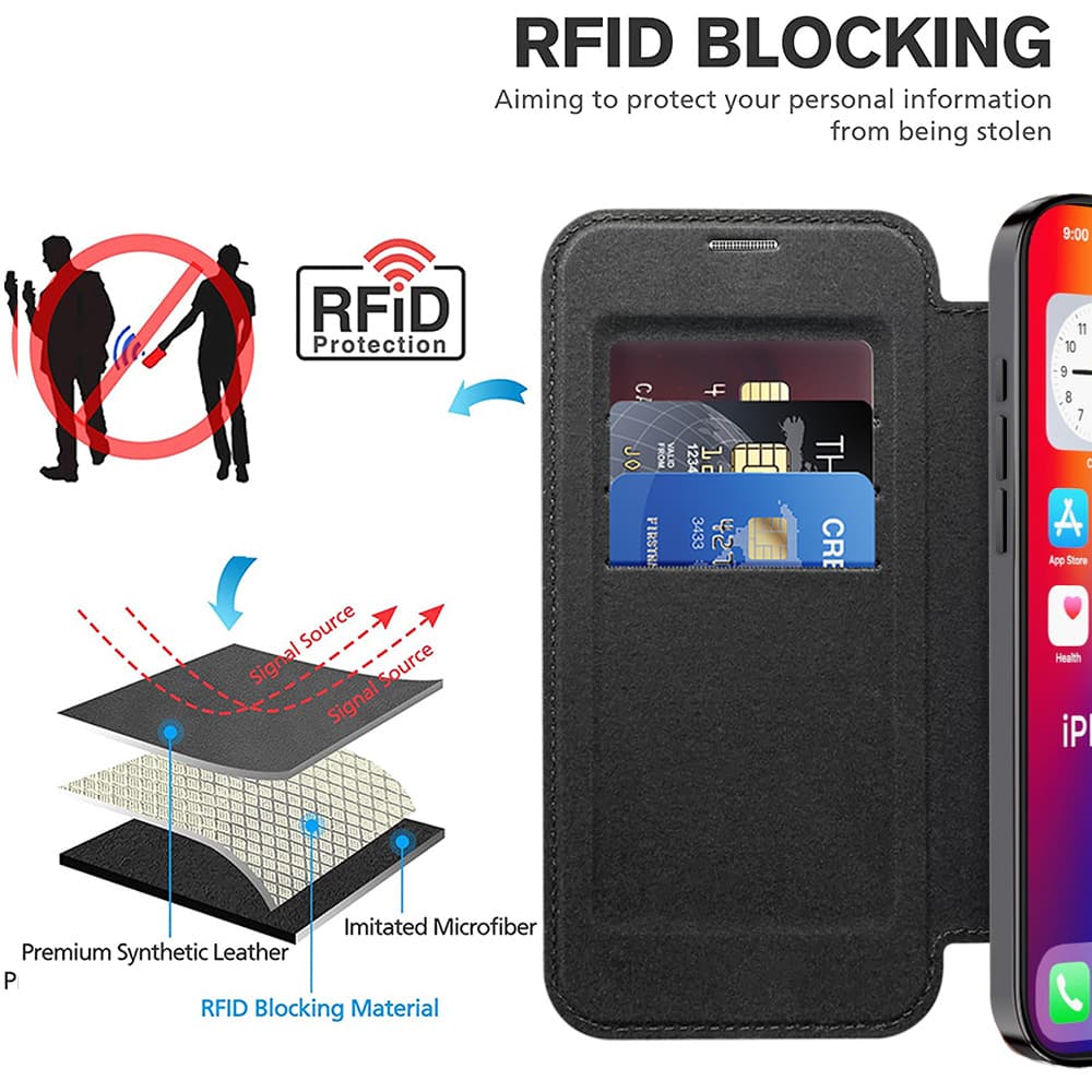 Pouzdro na knihu Techsuit SmartMag pro iPhone 16 Pro černé - náhled 5